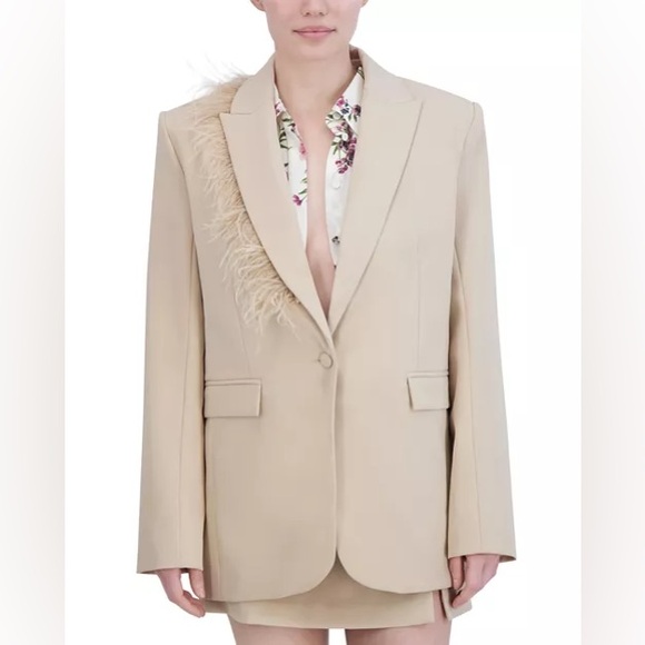 BCBGMaxAzria Jackets & Blazers - BCBG Feather Trim Blazer